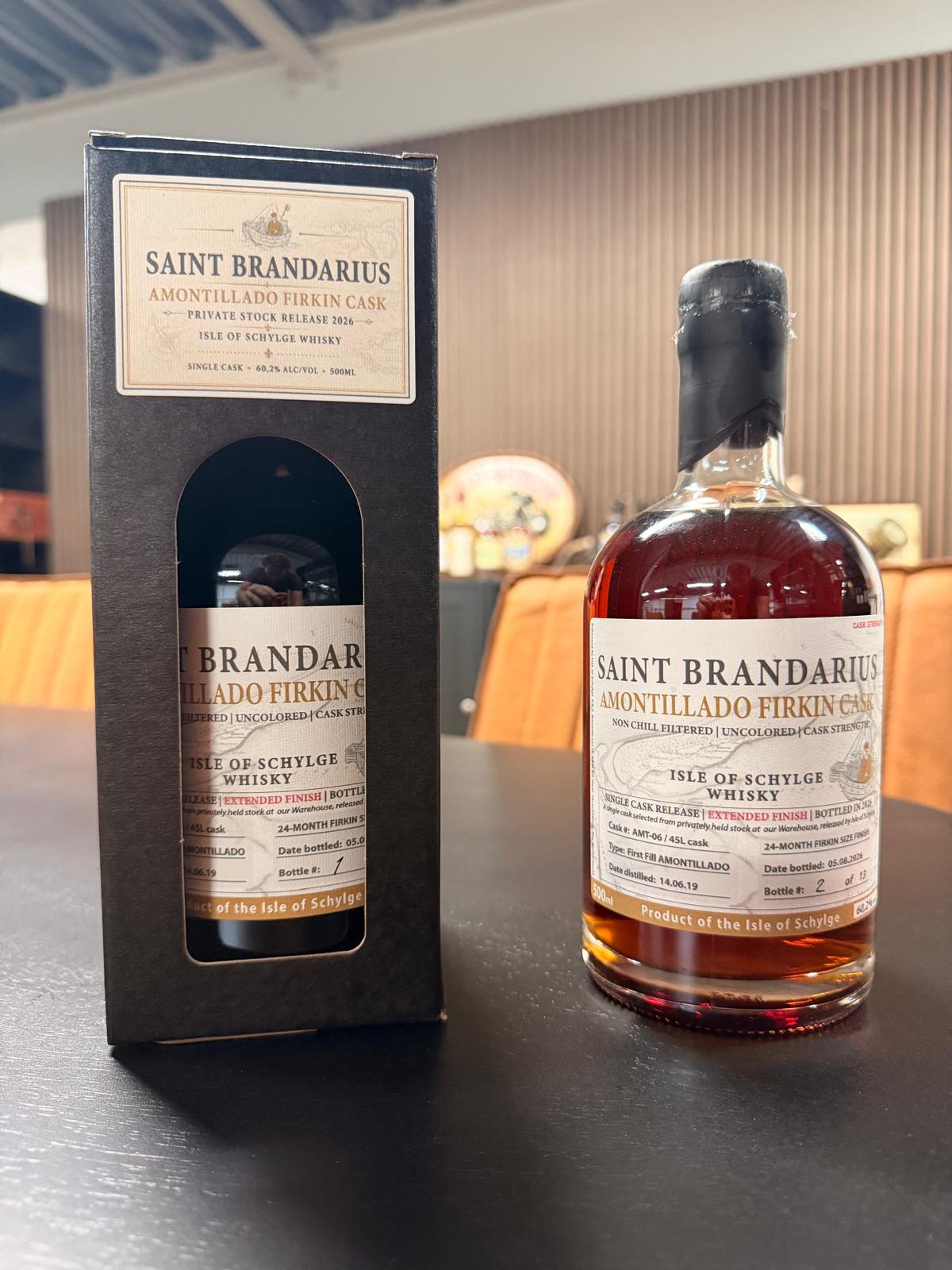 Saint Brandarius Amontillado Firkin Cask Strength 60,2% met geschenkverpakking